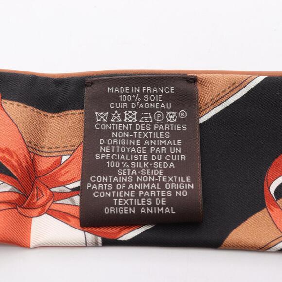 HERMES Black Leather Scarf - Picture 5 of 5